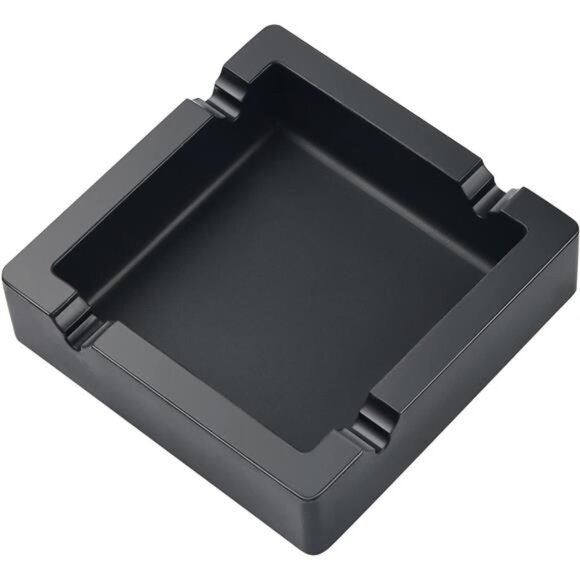 Cigar Ashtray Big Ashtrays for Cigarettes Patio Outdoors Large Black 4 Dual-use - Picture 1 of 7